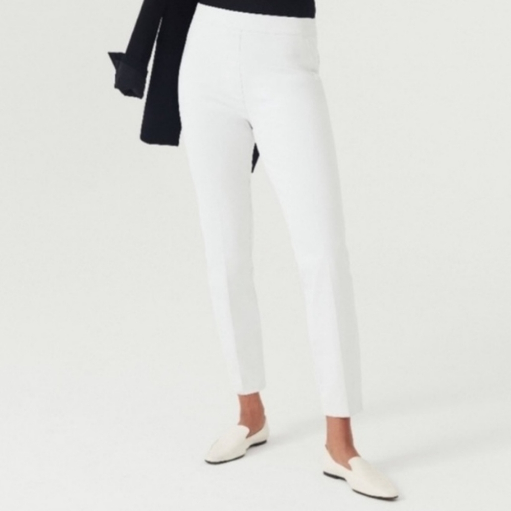 SPANX Women's Slim Straight Pants Classic White Size S Petite 20372Q Grey Lining - Picture 2 of 16